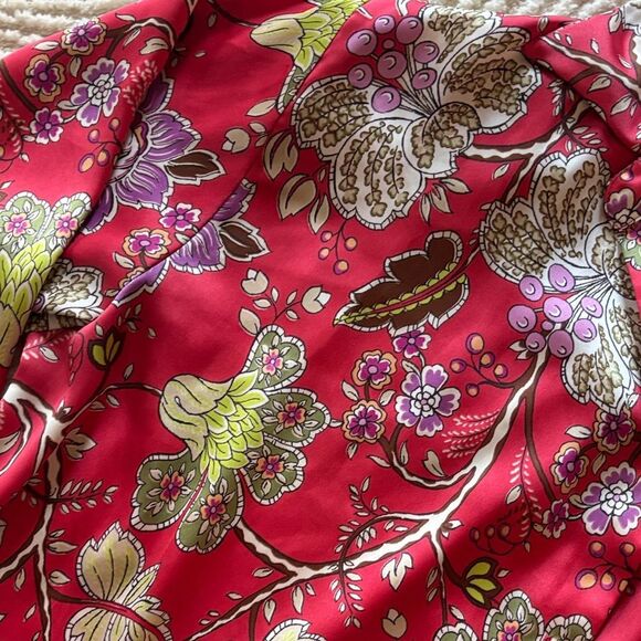 Zara Red Floral Button Down Shirt - Picture 4 of 7